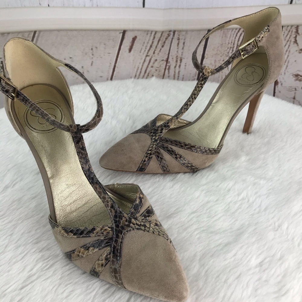 Jessica Simpson suede snake heels - Picture 2 of 6